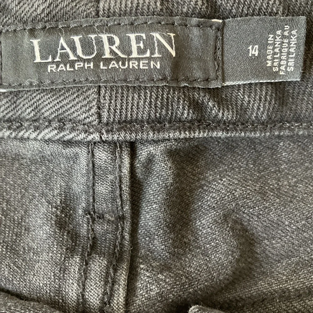 Ralph Lauren Women's‎ Black Denim Button Down Skirt Size 14 Modest Pockets
